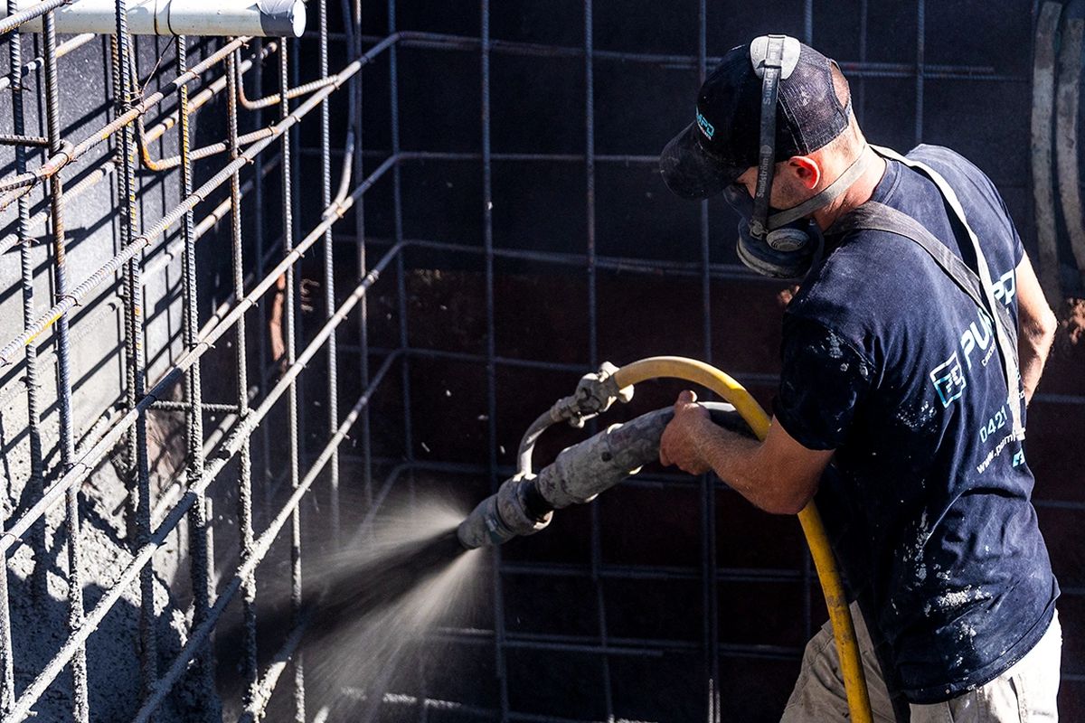 Pumpd crew spraying shotcrete