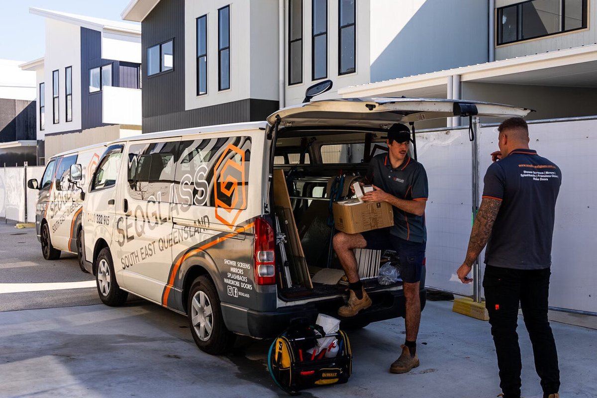 SEQ Wardrobes installers at the van